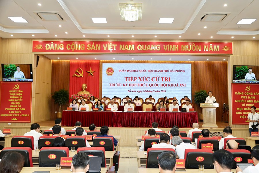 Thủ tướng Chính phủ Lê Minh Hưng và Đoàn đại biểu Quốc hội thành phố tiếp xúc cử tri Hải Phòng chuẩn bị Kỳ họp thứ 2, Quốc hội khóa XVI