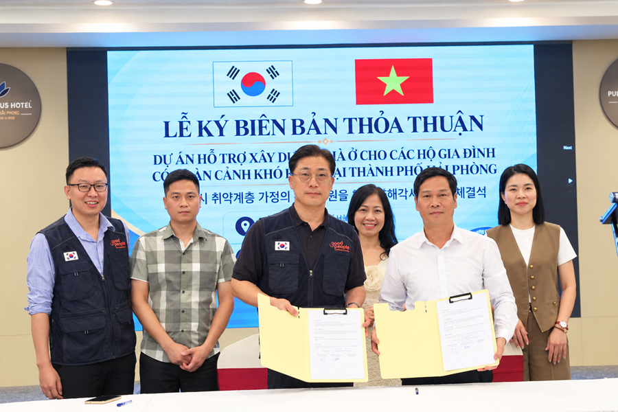 Tổ chức Good People International (GPI, Hàn Quốc) hỗ trợ xây dựng nhà ở cho 15 hộ gia đình có hoàn cảnh khó khăn tại thành phố Hải Phòng